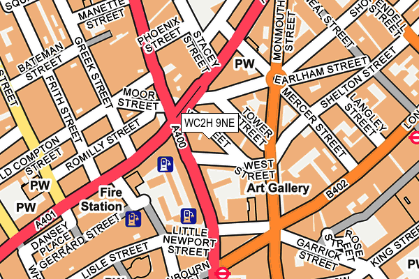 WC2H 9NE map - OS OpenMap – Local (Ordnance Survey)