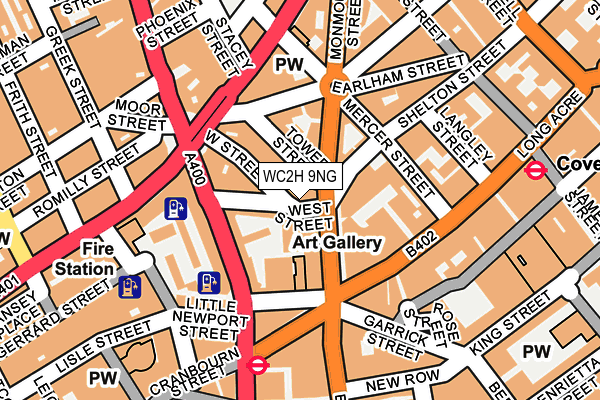 WC2H 9NG map - OS OpenMap – Local (Ordnance Survey)