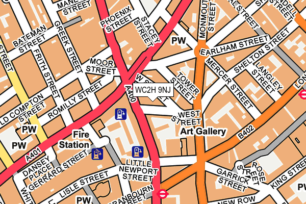 WC2H 9NJ map - OS OpenMap – Local (Ordnance Survey)