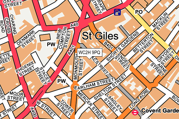 WC2H 9PQ map - OS OpenMap – Local (Ordnance Survey)