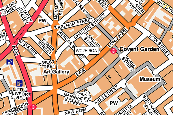 WC2H 9QA map - OS OpenMap – Local (Ordnance Survey)