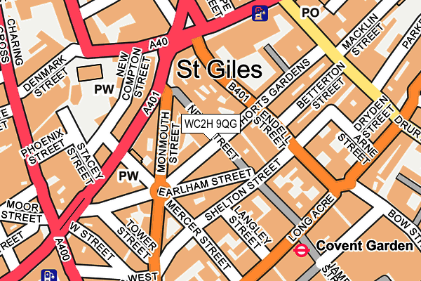 WC2H 9QG map - OS OpenMap – Local (Ordnance Survey)