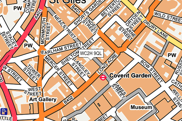 WC2H 9QL map - OS OpenMap – Local (Ordnance Survey)