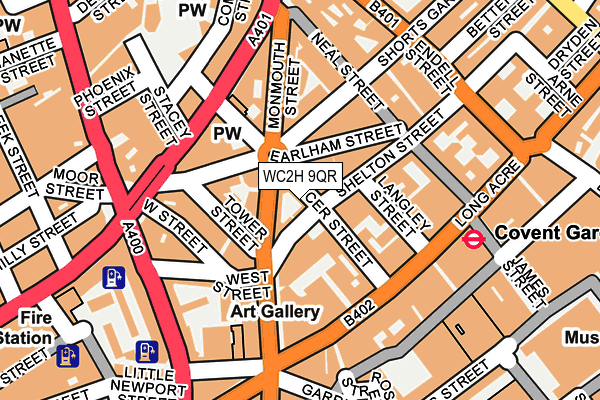 WC2H 9QR map - OS OpenMap – Local (Ordnance Survey)