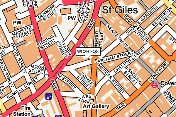 WC2H 9QS map - OS OpenMap – Local (Ordnance Survey)