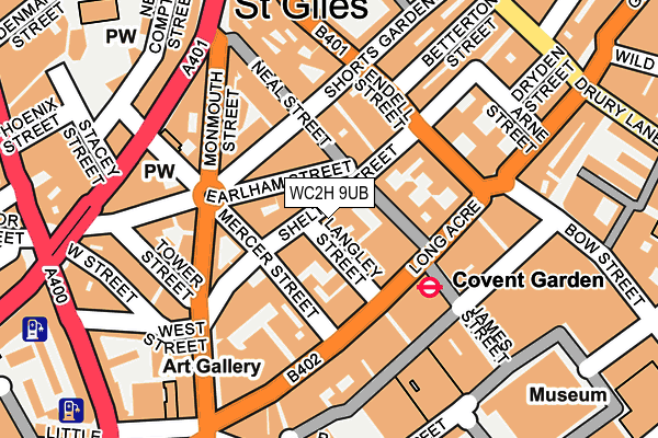 WC2H 9UB map - OS OpenMap – Local (Ordnance Survey)