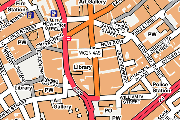 WC2N 4AS map - OS OpenMap – Local (Ordnance Survey)