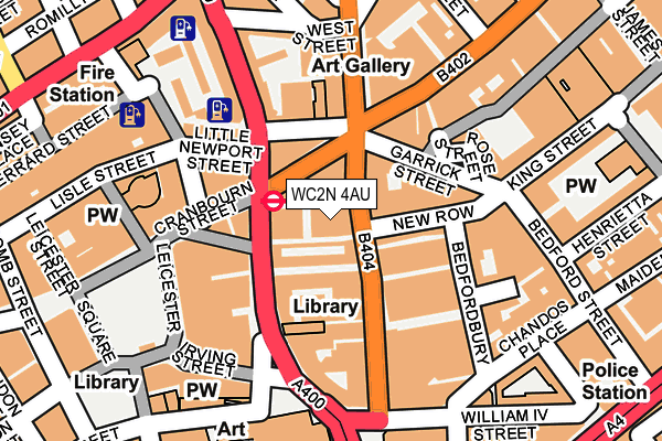 WC2N 4AU map - OS OpenMap – Local (Ordnance Survey)