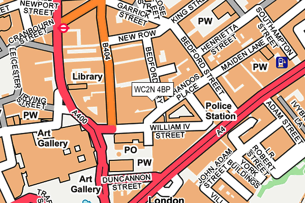 WC2N 4BP map - OS OpenMap – Local (Ordnance Survey)