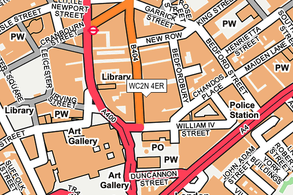 WC2N 4ER map - OS OpenMap – Local (Ordnance Survey)