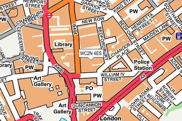 WC2N 4ES map - OS OpenMap – Local (Ordnance Survey)