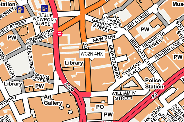WC2N 4HX map - OS OpenMap – Local (Ordnance Survey)