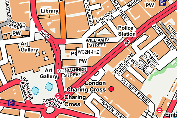 WC2N 4HZ map - OS OpenMap – Local (Ordnance Survey)