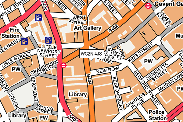 WC2N 4JS map - OS OpenMap – Local (Ordnance Survey)