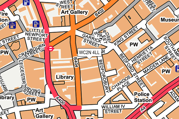 WC2N 4LL map - OS OpenMap – Local (Ordnance Survey)