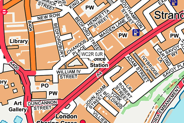 WC2R 0JR map - OS OpenMap – Local (Ordnance Survey)