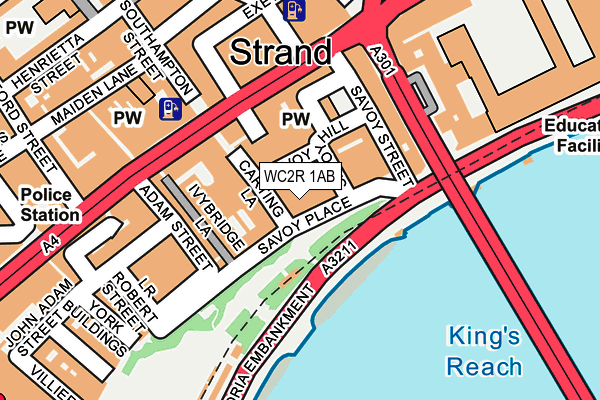 WC2R 1AB map - OS OpenMap – Local (Ordnance Survey)