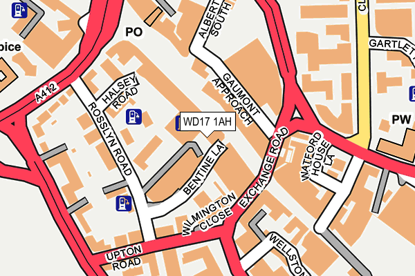 WD17 1AH map - OS OpenMap – Local (Ordnance Survey)