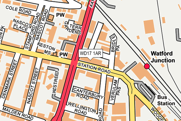 WD17 1AR map - OS OpenMap – Local (Ordnance Survey)
