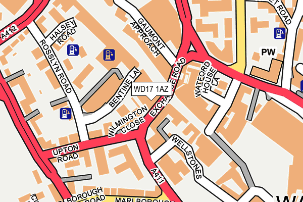 WD17 1AZ map - OS OpenMap – Local (Ordnance Survey)