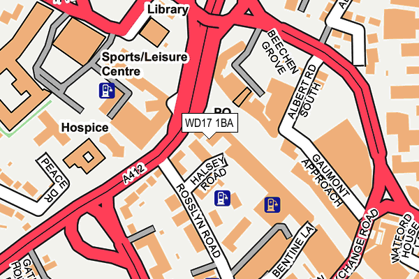 WD17 1BA map - OS OpenMap – Local (Ordnance Survey)