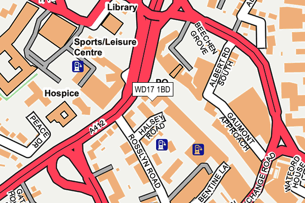 WD17 1BD map - OS OpenMap – Local (Ordnance Survey)