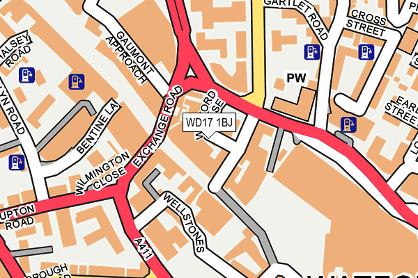 WD17 1BJ map - OS OpenMap – Local (Ordnance Survey)