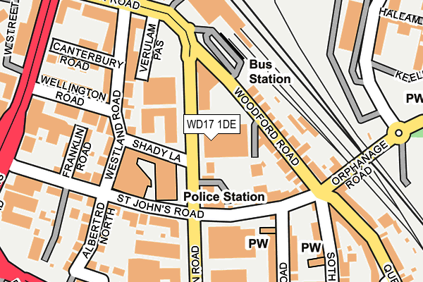 WD17 1DE map - OS OpenMap – Local (Ordnance Survey)