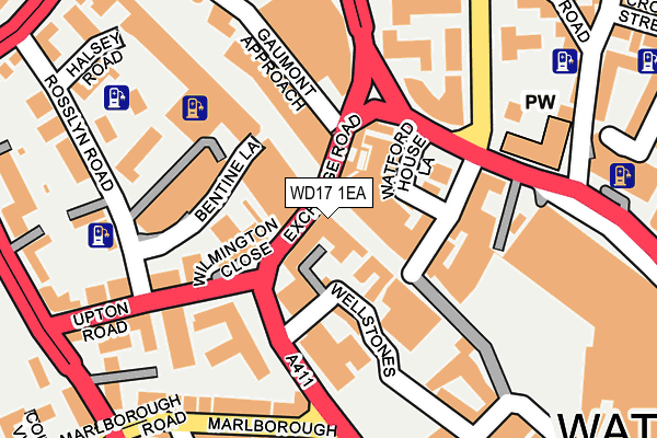 WD17 1EA map - OS OpenMap – Local (Ordnance Survey)