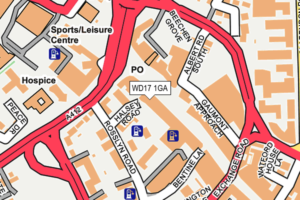 WD17 1GA map - OS OpenMap – Local (Ordnance Survey)