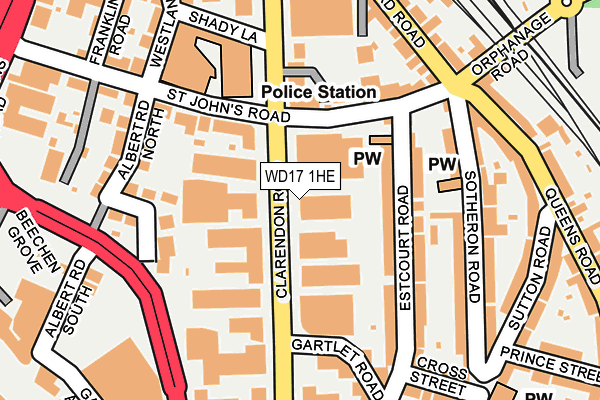 WD17 1HE map - OS OpenMap – Local (Ordnance Survey)