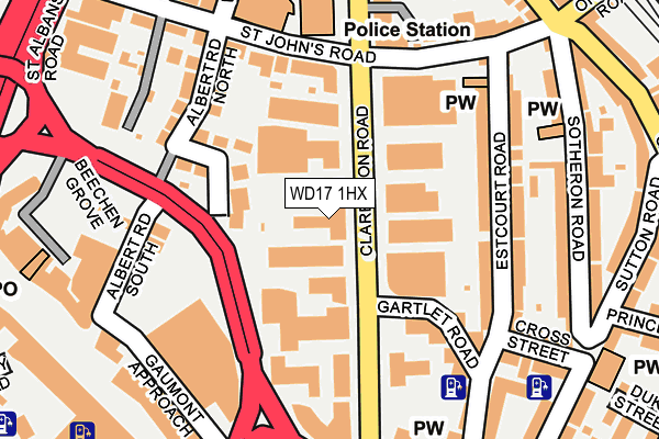 WD17 1HX map - OS OpenMap – Local (Ordnance Survey)