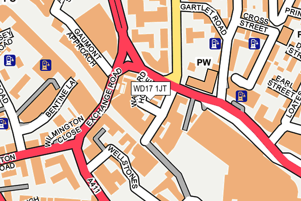 WD17 1JT map - OS OpenMap – Local (Ordnance Survey)