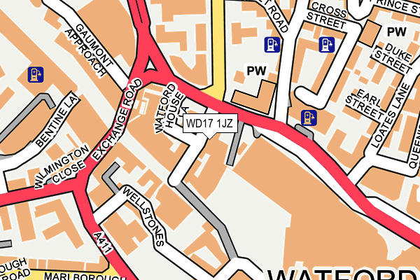WD17 1JZ map - OS OpenMap – Local (Ordnance Survey)
