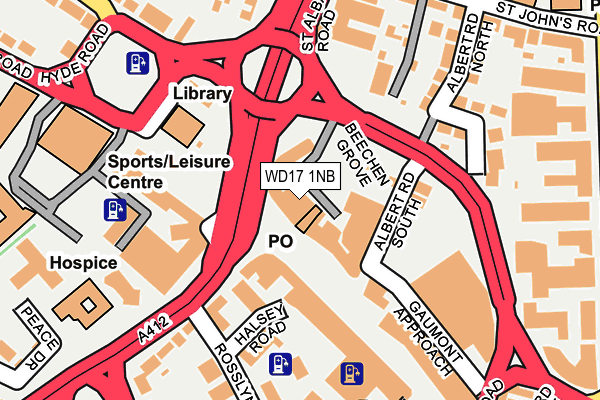 WD17 1NB map - OS OpenMap – Local (Ordnance Survey)