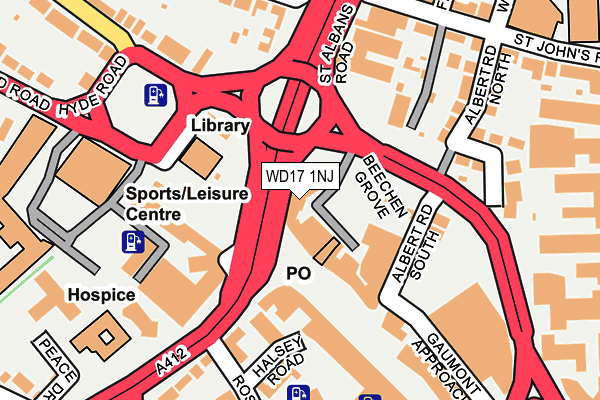 WD17 1NJ map - OS OpenMap – Local (Ordnance Survey)