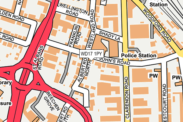 WD17 1PY map - OS OpenMap – Local (Ordnance Survey)