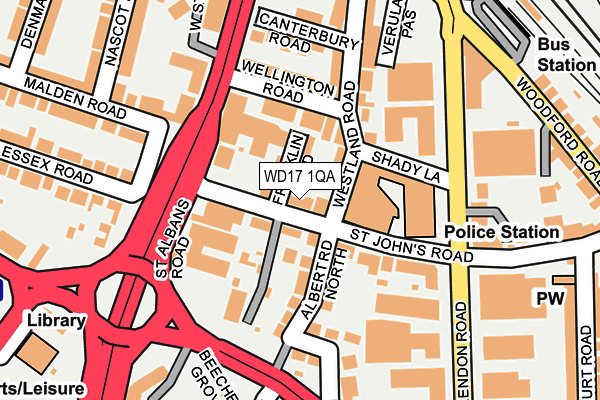WD17 1QA map - OS OpenMap – Local (Ordnance Survey)