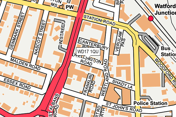 WD17 1QU map - OS OpenMap – Local (Ordnance Survey)