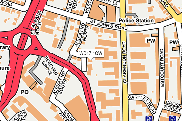 WD17 1QW map - OS OpenMap – Local (Ordnance Survey)