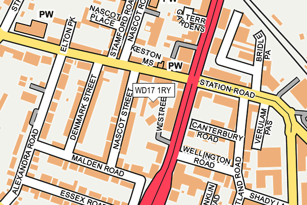 WD17 1RY map - OS OpenMap – Local (Ordnance Survey)