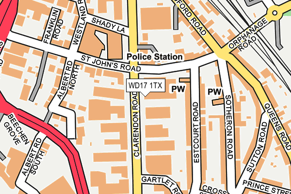 WD17 1TX map - OS OpenMap – Local (Ordnance Survey)