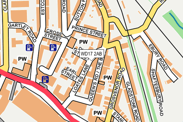 WD17 2AB map - OS OpenMap – Local (Ordnance Survey)