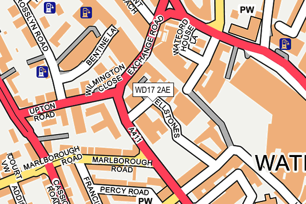 WD17 2AE map - OS OpenMap – Local (Ordnance Survey)