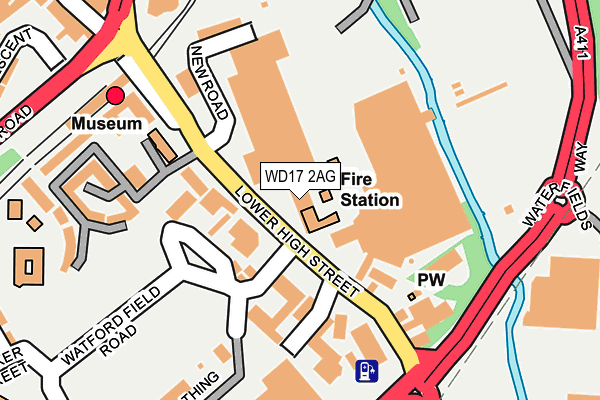 WD17 2AG map - OS OpenMap – Local (Ordnance Survey)