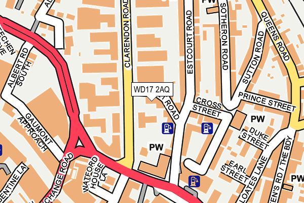 WD17 2AQ map - OS OpenMap – Local (Ordnance Survey)