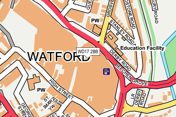WD17 2BB map - OS OpenMap – Local (Ordnance Survey)