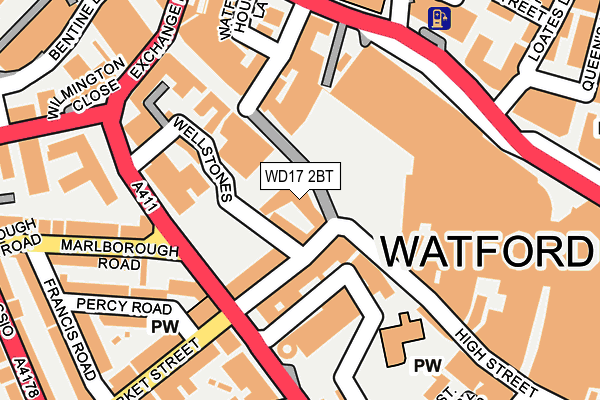 WD17 2BT map - OS OpenMap – Local (Ordnance Survey)