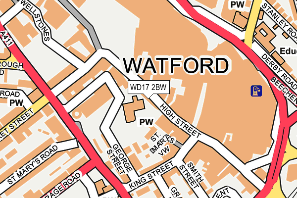 WD17 2BW map - OS OpenMap – Local (Ordnance Survey)