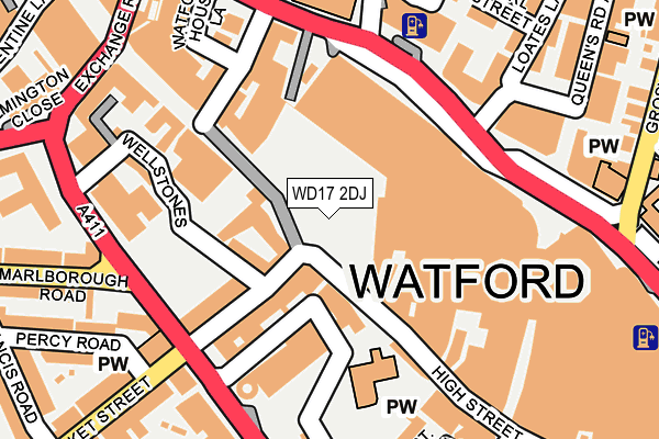 WD17 2DJ map - OS OpenMap – Local (Ordnance Survey)
